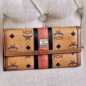 MCM Multicolor Visetos Coated Canvas and Leather Trifold Wallet